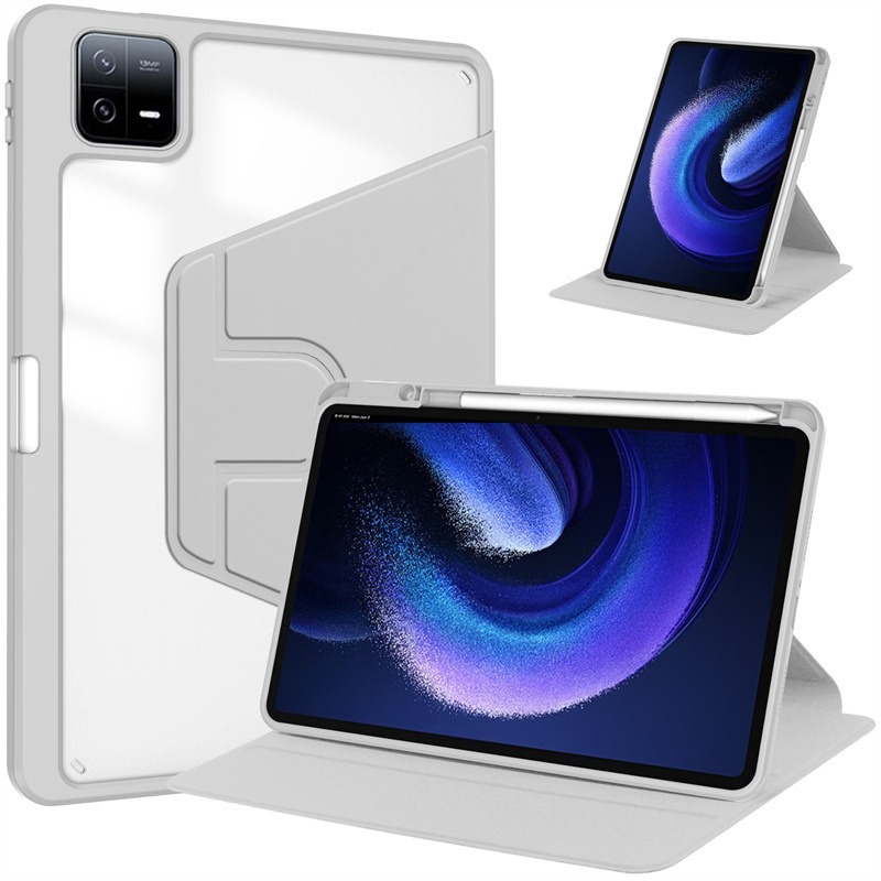 【透明旋轉套】帶筆槽 適用 Xiaomi Pad 7 小米平板7 Pro 保護套 皮套 支架 站立 休眠 透明殼 保護殼-細節圖6