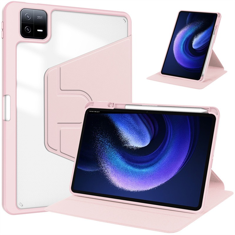 【透明旋轉套】帶筆槽 適用 Xiaomi Pad 7 小米平板7 Pro 保護套 皮套 支架 站立 休眠 透明殼 保護殼-細節圖7