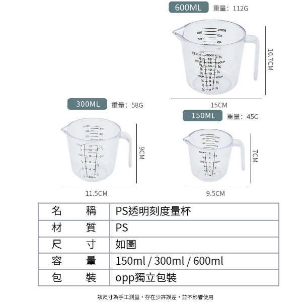 【現貨秒發🥇免運】加厚塑料透明量杯 烘焙量杯帶刻度 計量杯 塑料杯 量筒 透明杯 烘焙工具雙面刻度量杯 樹脂量杯-細節圖2