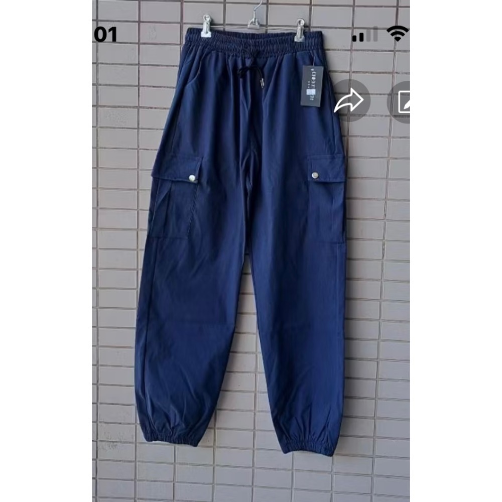 工裝褲 中高腰伸縮褲頭彈力束口工裝褲（231）-規格圖5