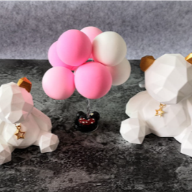 北歐幾何熊擴香石❤擴香石-3D幾何熊❤香氛小物、婚禮小物、療癒小物、聖誕交換禮物、生日禮物、畢業禮物、拍攝道具-細節圖2