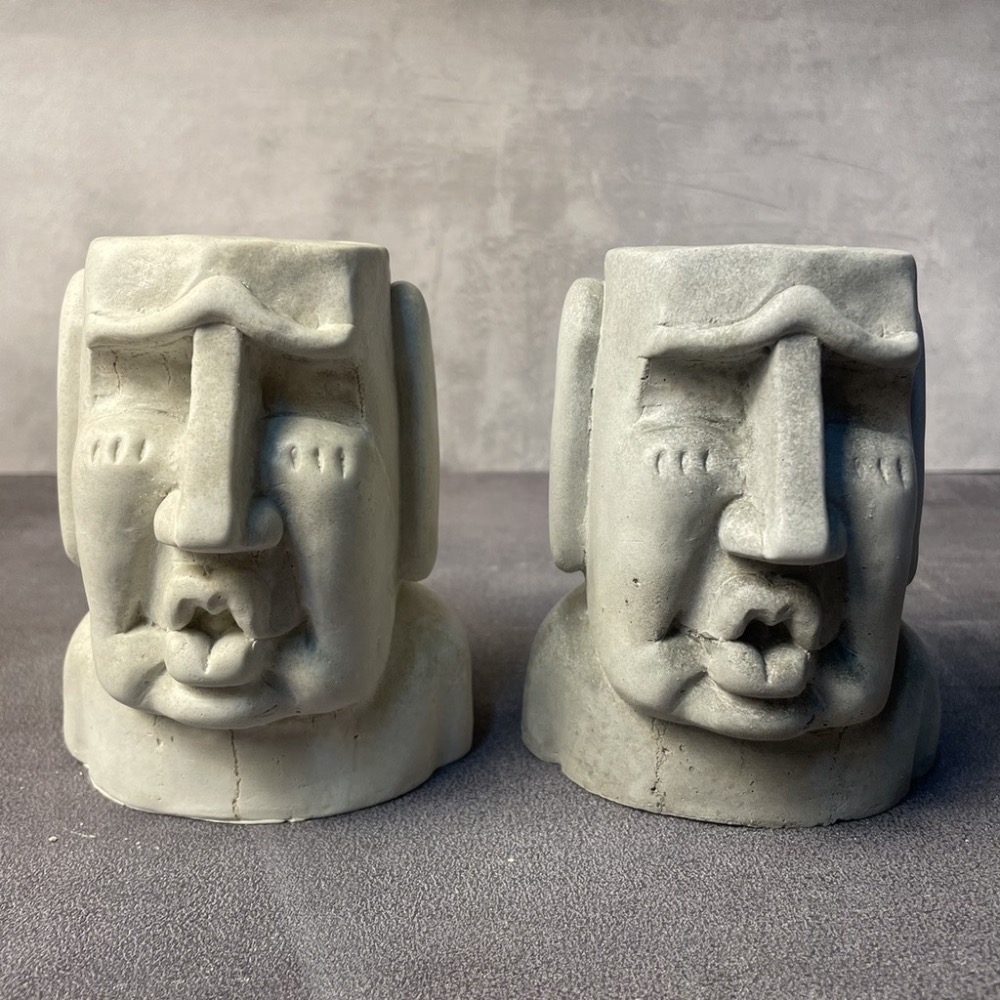 🗿摩艾石像🗿 陶瓷摩艾 花器 盆栽  筆筒 擺設 復活島巨人-細節圖5