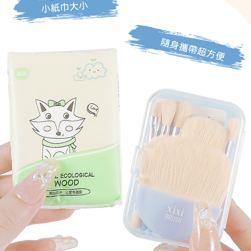 全館免運✨天天出貨 刷具 6支迷你便攜刷具組 旅遊刷具組 攜帶刷具組 刷具组合 化妝刷套組 蜜粉刷 腮紅刷 眼影刷-細節圖3