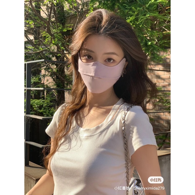 全館免運✨天天出貨 防紫外線面罩 防曬口罩 變美神器 冰絲 抗UV 面罩  護眼角 透氣立體 薄款 修飾臉型-細節圖3