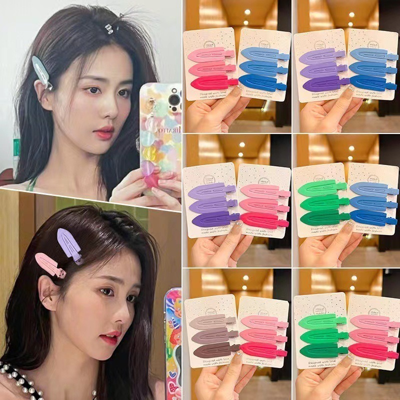 全館免運✨天天出貨 白鹿同款三入裝馬卡龍色無痕髮夾磨砂款側邊夾 趙露思同款 前額劉海夾 洗臉化妝夾 多巴胺-細節圖3