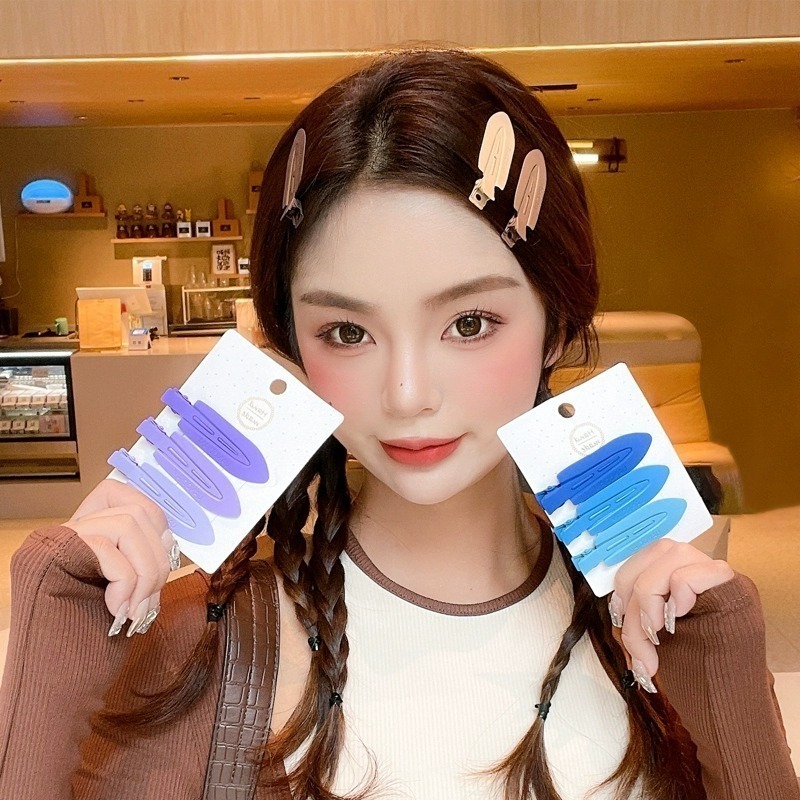 全館免運✨天天出貨 白鹿同款三入裝馬卡龍色無痕髮夾磨砂款側邊夾 趙露思同款 前額劉海夾 洗臉化妝夾 多巴胺-細節圖4