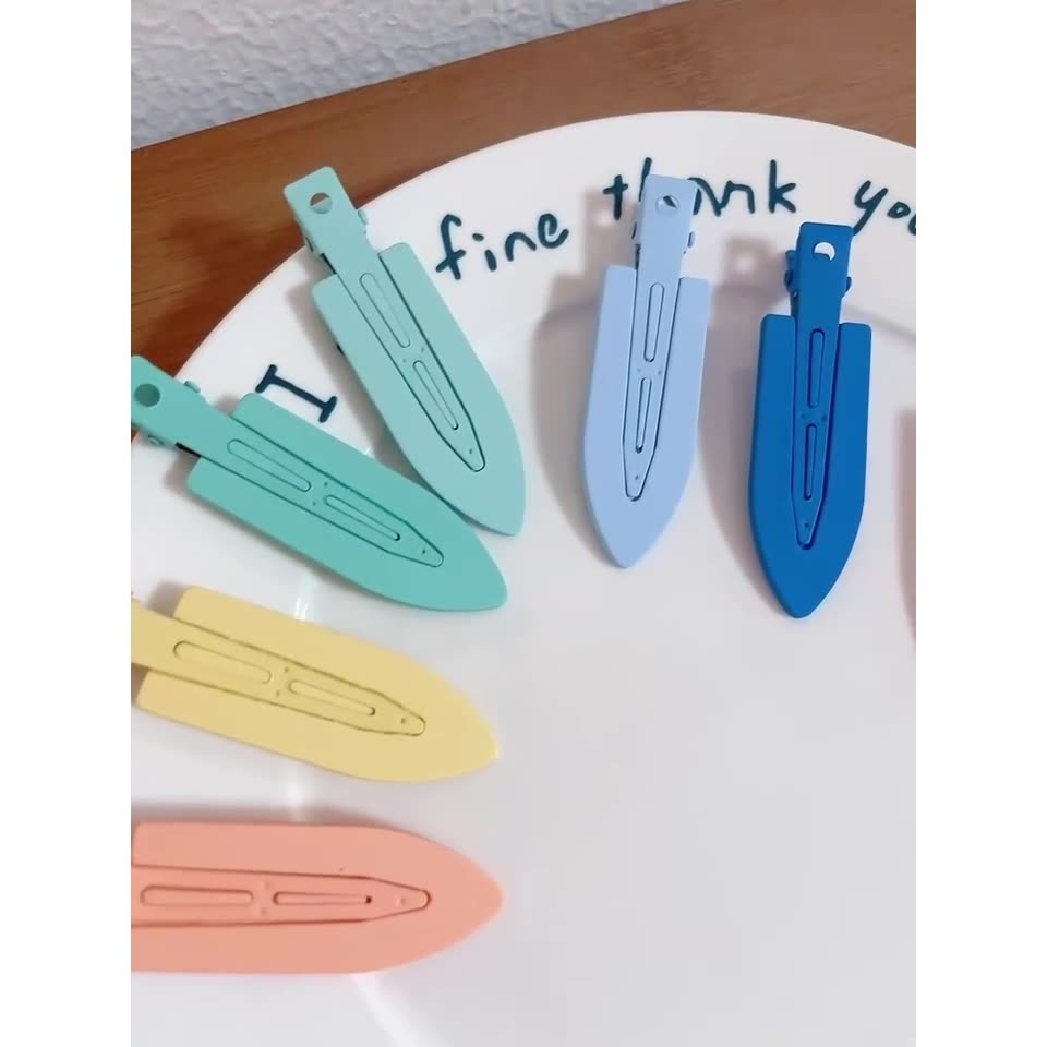 全館免運✨天天出貨 兩入裝馬卡龍色金屬無痕髮夾側邊夾 趙露思同款 前額劉海夾 洗臉化妝夾 多巴胺髮飾 白鹿同款-細節圖4