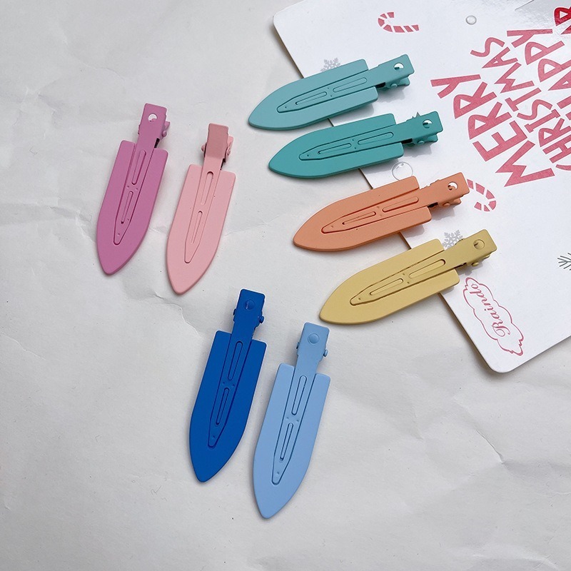 全館免運✨天天出貨 兩入裝馬卡龍色金屬無痕髮夾側邊夾 趙露思同款 前額劉海夾 洗臉化妝夾 多巴胺髮飾 白鹿同款-細節圖5