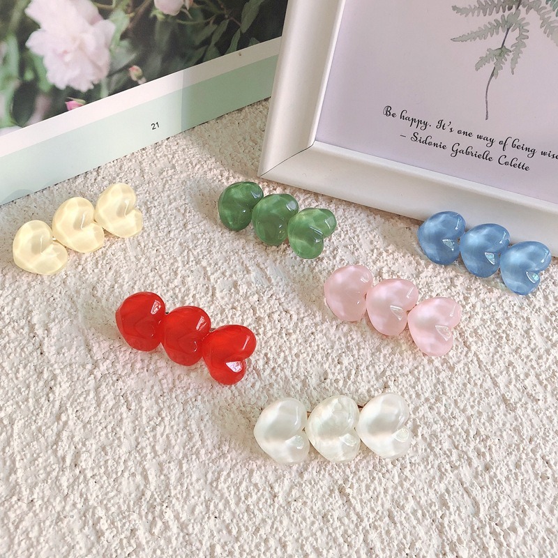 全館免運✨天天出貨 多巴胺水波紋愛心髮夾 甜美少女果凍水波紋愛心髮夾 糖果色心形瀏海夾 邊夾 小紅書同款-細節圖5
