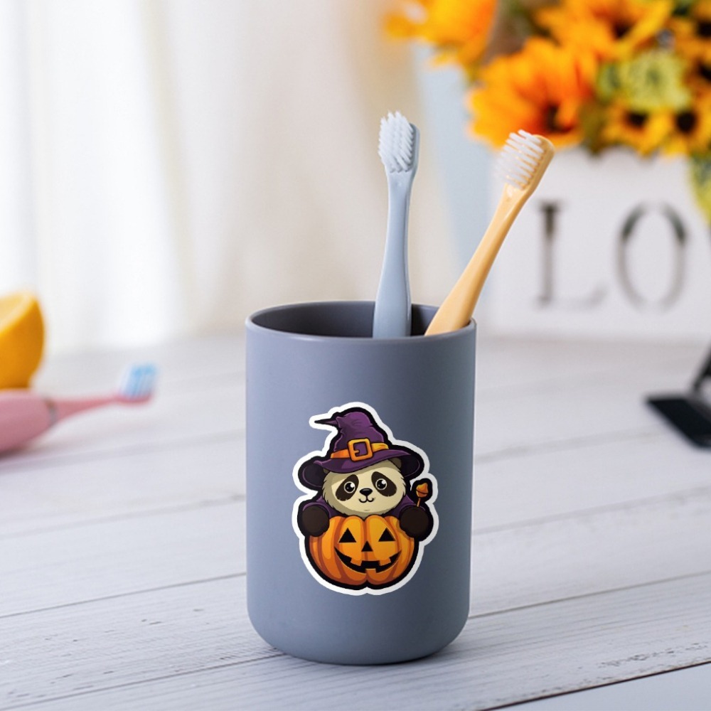 全館免運✨新款現貨 萬聖節塗鴉防水貼紙50張不重複 可重複貼黏 電腦冰箱水杯行李箱牆壁手帳裝飾布貼 兒童貼紙 萬聖節-細節圖4