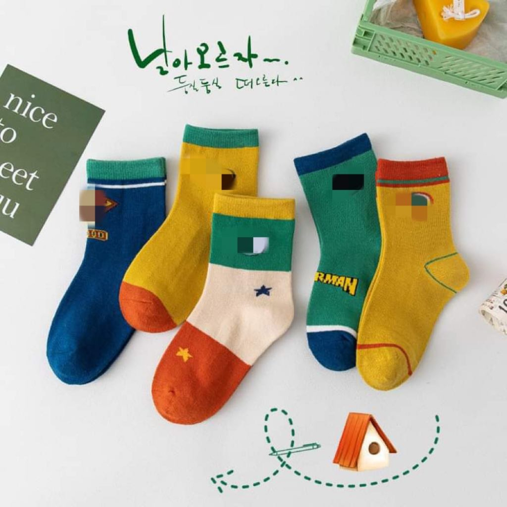 台灣出貨✨現貨特賣 襪子 童襪 秋冬新款童趣中筒襪 寶寶襪 純棉透氣籃球襪 兒童卡通襪短襪裸襪 一雙9元 顏色款式隨機-細節圖2