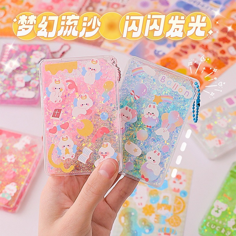 台灣出貨✨現貨 創意流沙入油咕盤不包貼紙 透明流沙咕卡磚 咕卡盤 DIY素材 鑰匙扣裝飾吊飾 磁吸相框 亞克力 咕卡-細節圖3