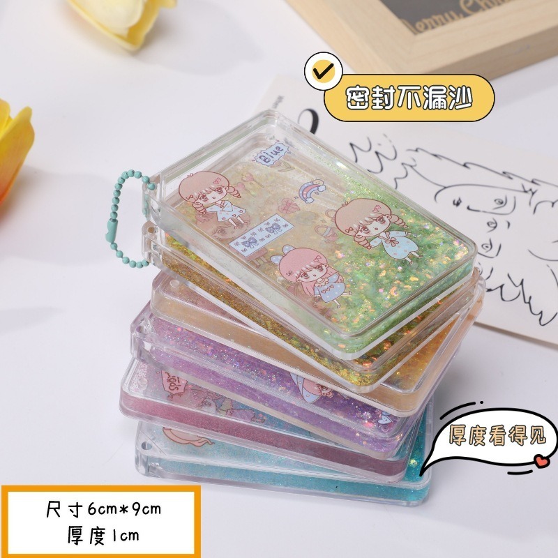 台灣出貨✨現貨 創意流沙入油咕盤不包貼紙 透明流沙咕卡磚 咕卡盤 DIY素材 鑰匙扣裝飾吊飾 磁吸相框 亞克力 咕卡-細節圖6
