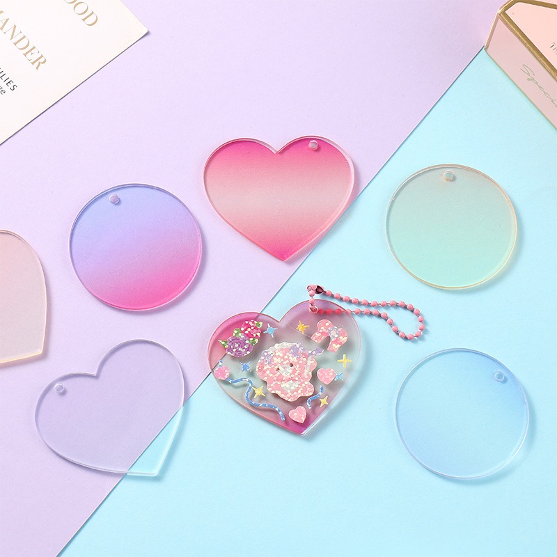 台灣出貨✨現貨 一個1元超值咕卡 壓克力咕卡盤 透明/閃粉/漸變/鐳射咕卡盤 咕卡小圓盤 手作DIY亞克力鑰匙扣 咕卡-細節圖2