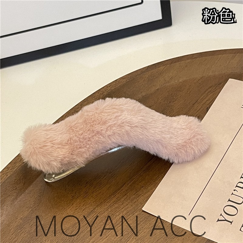 台灣出貨✨現貨 大號毛茸茸髮夾 仿兔毛 毛毛鯊魚夾 鴨嘴夾 髮夾 BB夾 韓國新款 趙露思同款 公主頭 側邊夾 髮飾-細節圖7