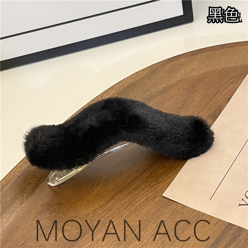 台灣出貨✨現貨 大號毛茸茸髮夾 仿兔毛 毛毛鯊魚夾 鴨嘴夾 髮夾 BB夾 韓國新款 趙露思同款 公主頭 側邊夾 髮飾-細節圖8