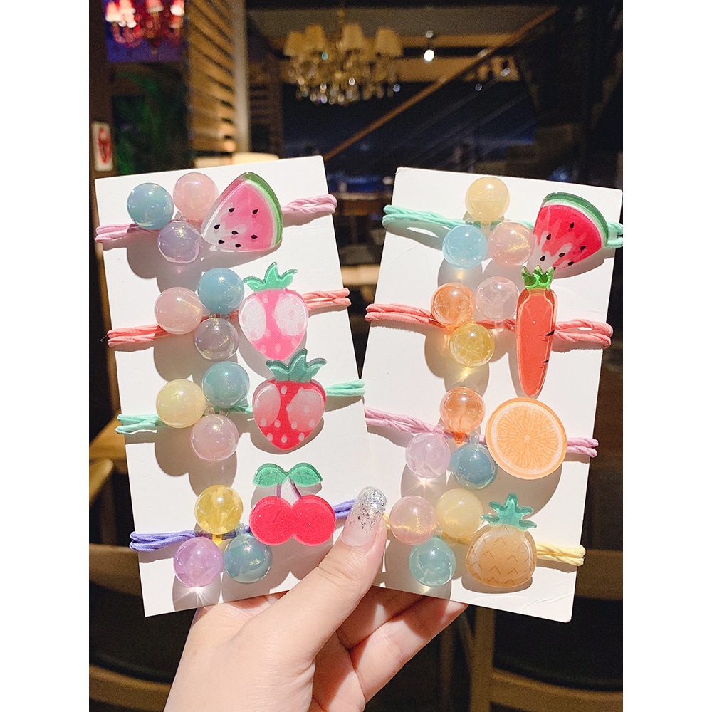 台灣出貨✨現貨 可愛水果髮圈 網紅ins 韓版 草莓髮圈 韓國橡皮筋 兒童甜美髮飾 多巴胺髮飾 小紅書同款 髮束 髮飾-細節圖3