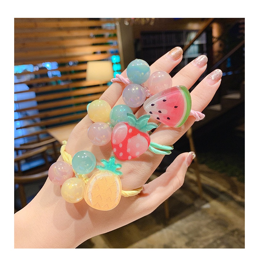 台灣出貨✨現貨 可愛水果髮圈 網紅ins 韓版 草莓髮圈 韓國橡皮筋 兒童甜美髮飾 多巴胺髮飾 小紅書同款 髮束 髮飾-細節圖7