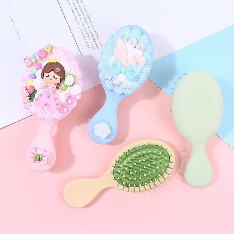 台灣出貨✨現貨 氣墊按摩梳 兒童氣墊梳 奶油膠梳子 馬卡龍氣墊按摩梳 順髮防靜電 攜帶方便 補妝梳 美髮梳 兒童DIY梳-細節圖8