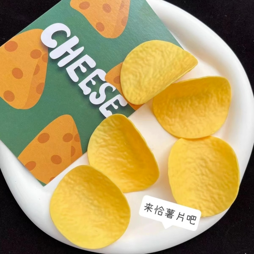 台灣出貨✨新款現貨 聖誕節 髮夾 仿真薯片髮夾 網紅創意搞怪髮飾 鴨嘴夾 洋芋片造型夾子 零食夾 照片手帳夾 零食密封夾-細節圖7