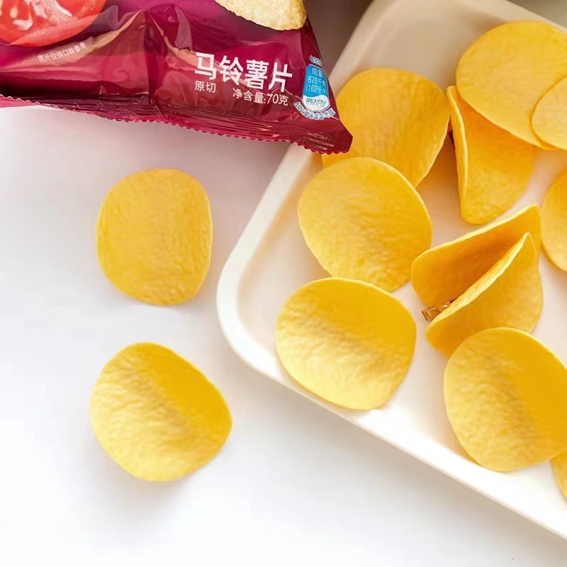 台灣出貨✨新款現貨 聖誕節 髮夾 仿真薯片髮夾 網紅創意搞怪髮飾 鴨嘴夾 洋芋片造型夾子 零食夾 照片手帳夾 零食密封夾-細節圖10