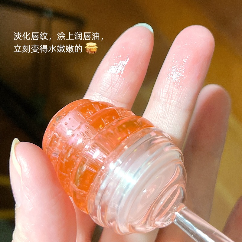 現貨 台灣 ✨ DIXI小蜜罐唇油 滋潤 淡化唇紋 蜂蜜護唇油 凡士林護唇膏 水蜜桃味 保濕 修護 方便攜帶 妝前打底-細節圖3