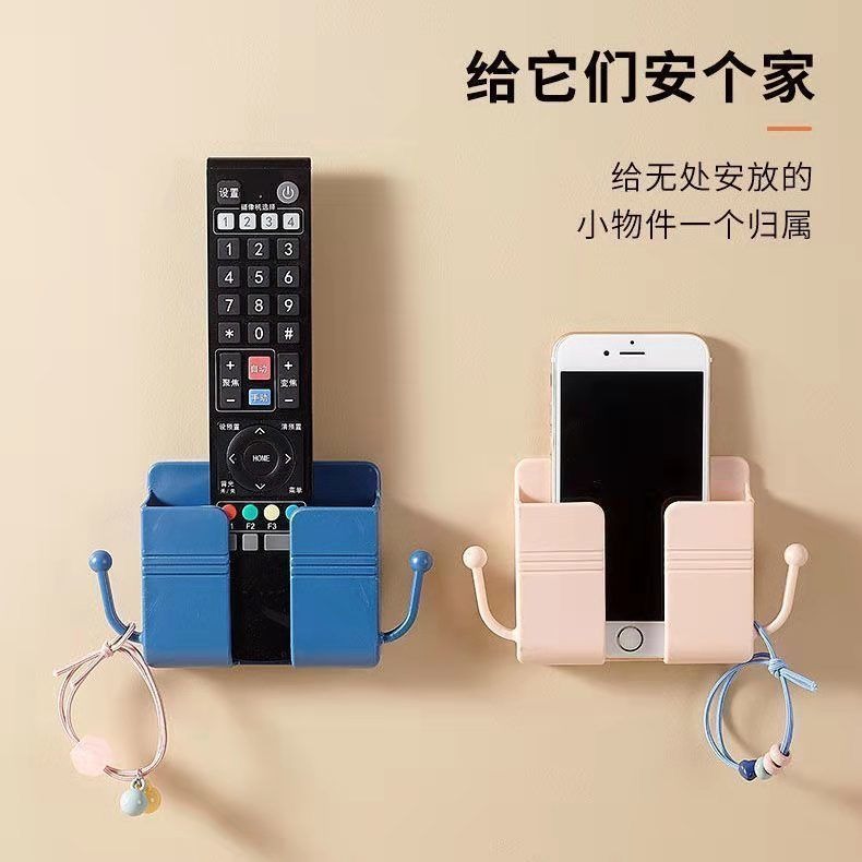 現貨 台灣 ✨ 收納 牆壁黏貼式支架 床上手機充電支架 壁掛式多功能 免打孔 廁所床頭放置 黏貼式手機充電支架 廚房收納-細節圖2