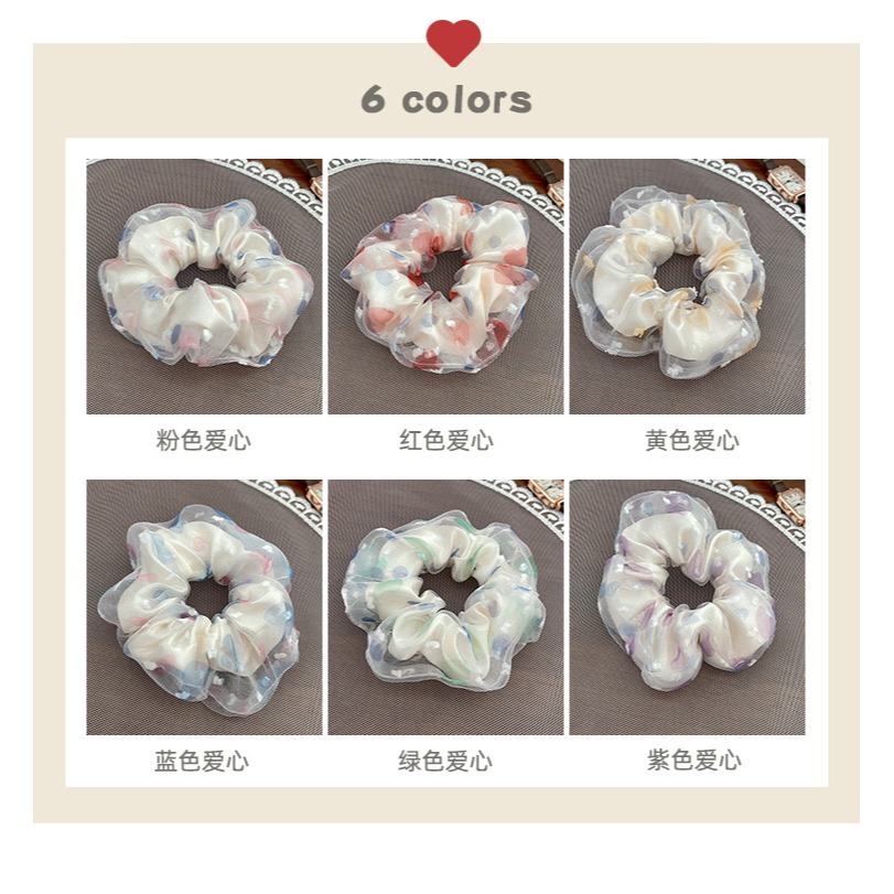 現貨 台灣 ✨ 大腸圈 雙層網紗波點大腸圈 春夏新款 髮圈 髮飾 韓版 甜美 髮束 薄紗 造型髮圈 皺摺髮圈 橡皮筋-細節圖9