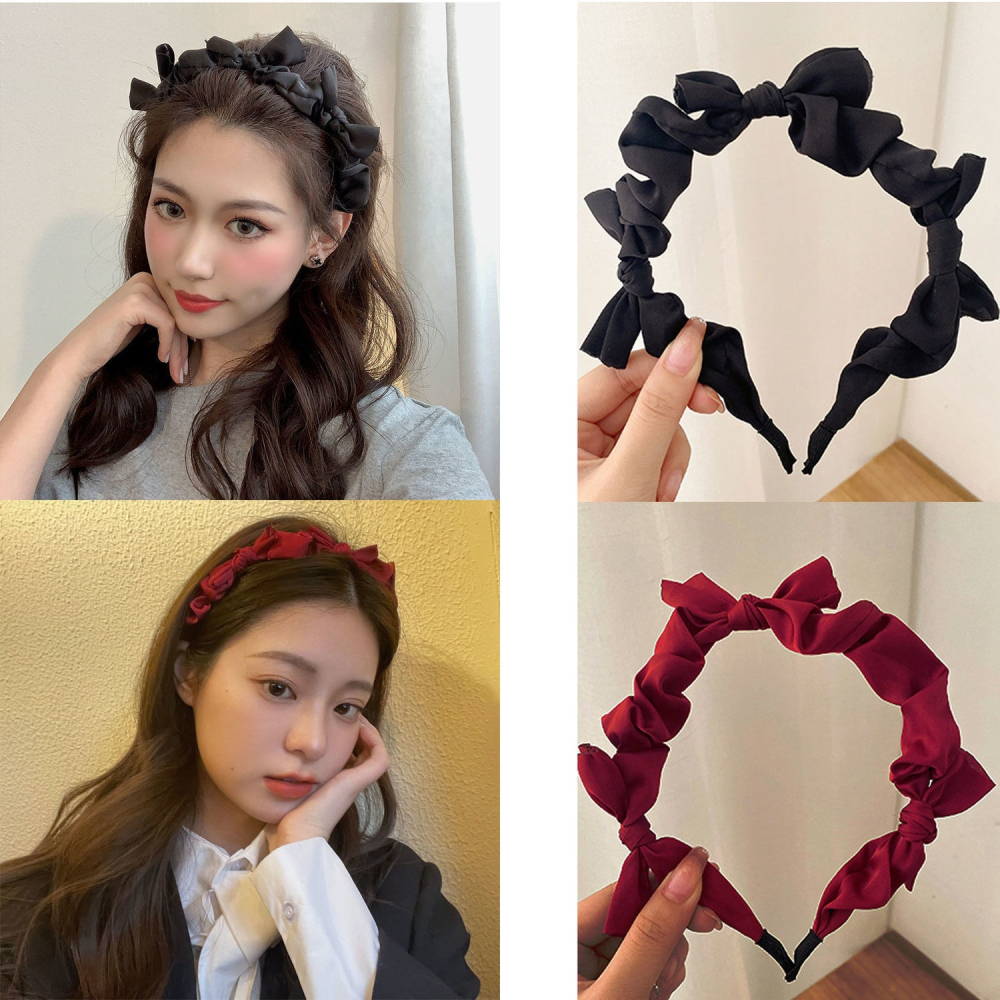 現貨 台灣 ✨蝴蝶結 髮箍 蝴蝶結褶皺髮箍 蝴蝶結髮圈 緞面 立體蝴蝶結 洗臉專用 化妝專用 髮飾 甜美氣質 造型髮-細節圖5
