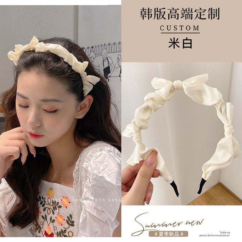 現貨 台灣 ✨蝴蝶結 髮箍 蝴蝶結褶皺髮箍 蝴蝶結髮圈 緞面 立體蝴蝶結 洗臉專用 化妝專用 髮飾 甜美氣質 造型髮-細節圖7