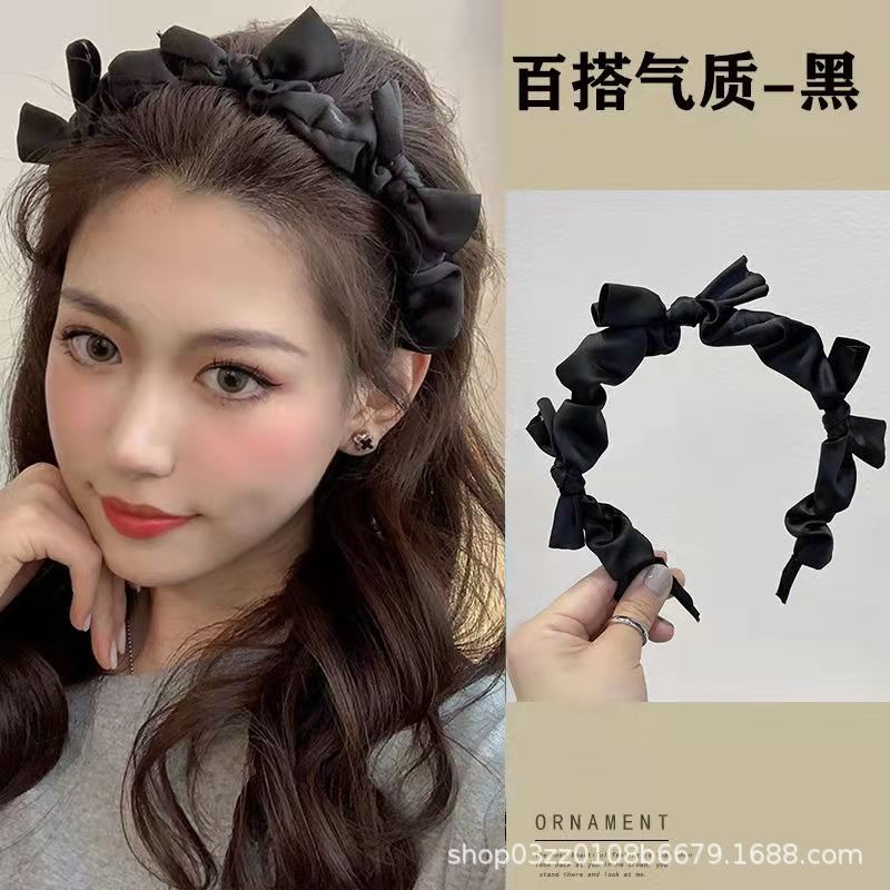 現貨 台灣 ✨蝴蝶結 髮箍 蝴蝶結褶皺髮箍 蝴蝶結髮圈 緞面 立體蝴蝶結 洗臉專用 化妝專用 髮飾 甜美氣質 造型髮-細節圖8