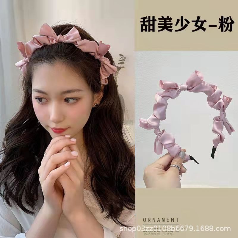 現貨 台灣 ✨蝴蝶結 髮箍 蝴蝶結褶皺髮箍 蝴蝶結髮圈 緞面 立體蝴蝶結 洗臉專用 化妝專用 髮飾 甜美氣質 造型髮-細節圖9