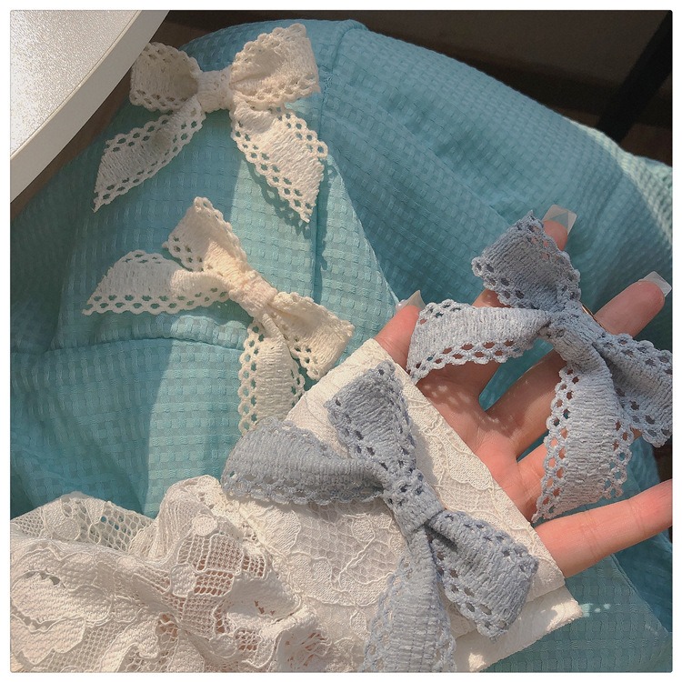 現貨 台灣 ✨ 蝴蝶結 蕾絲蝴蝶結髮夾 蕾絲蝴蝶結髮圈 髮飾 邊夾 瀏海夾 髮束 髮圈 大腸圈 蕾絲滾邊 日系髮飾 韓系-細節圖10