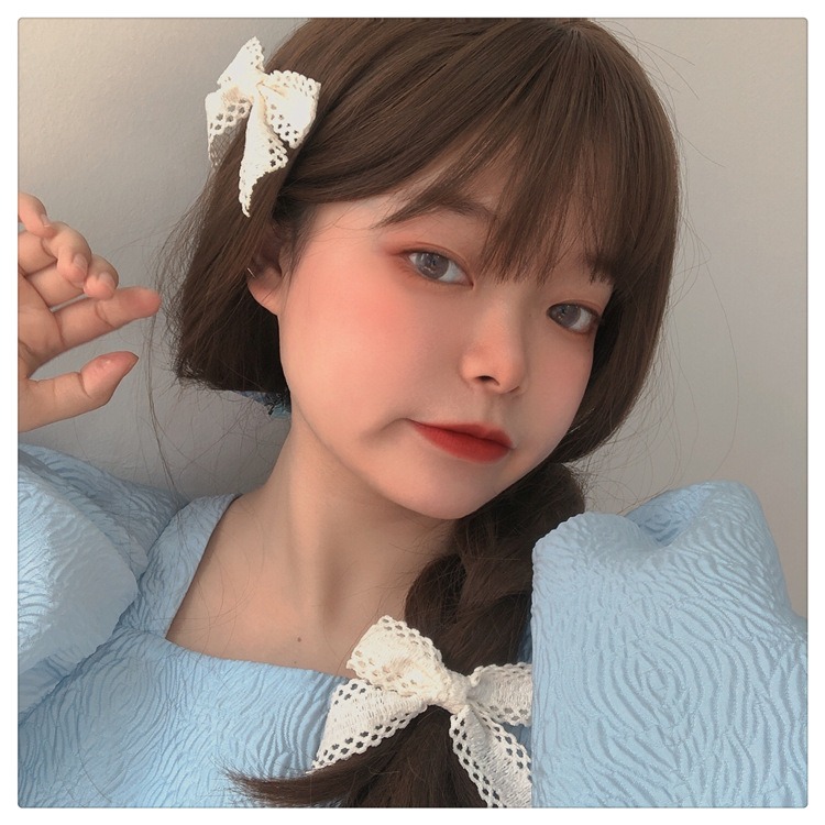 現貨 台灣 ✨ 蝴蝶結 蕾絲蝴蝶結髮夾 蕾絲蝴蝶結髮圈 髮飾 邊夾 瀏海夾 髮束 髮圈 大腸圈 蕾絲滾邊 日系髮飾 韓系-細節圖11