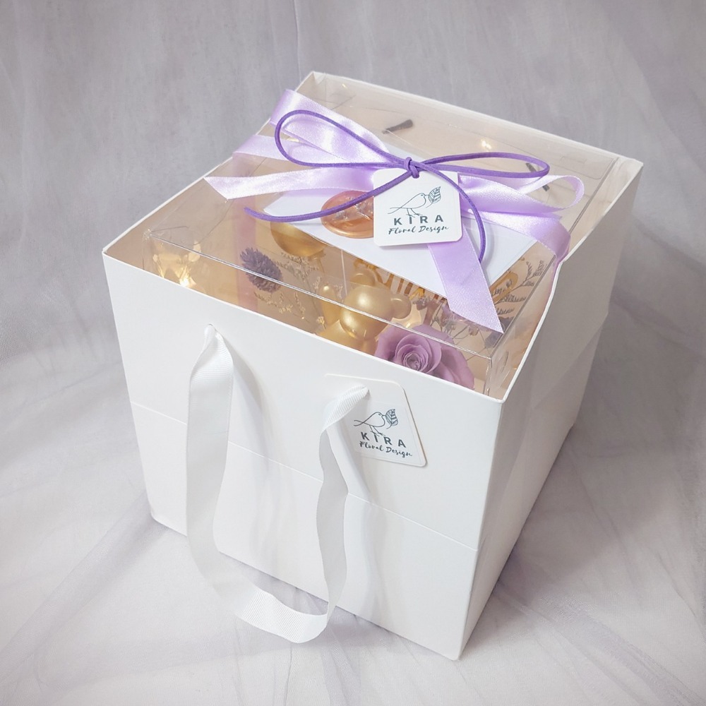 【KIRA與花花藝】氣球熊迷你永生花鈔票蛋糕－天空藍/可放10張/ 有錢花 永生花 乾燥花 生日 禮物 錢蛋糕 父親節-細節圖8