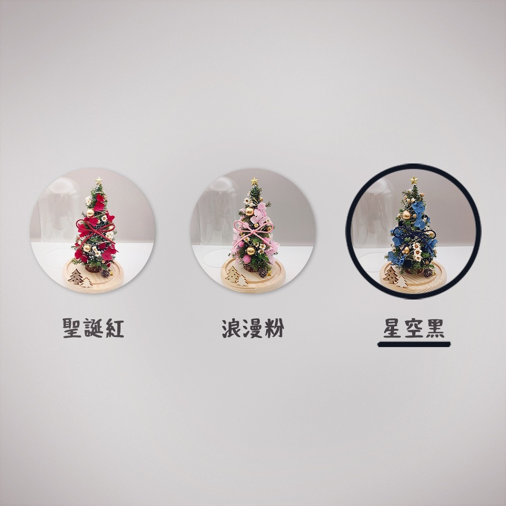 【KIRA與花花藝】永生花聖誕樹LED玻璃罩大款-星空黑/交換禮物/夜燈/聖誕禮物/聖誕節-細節圖5
