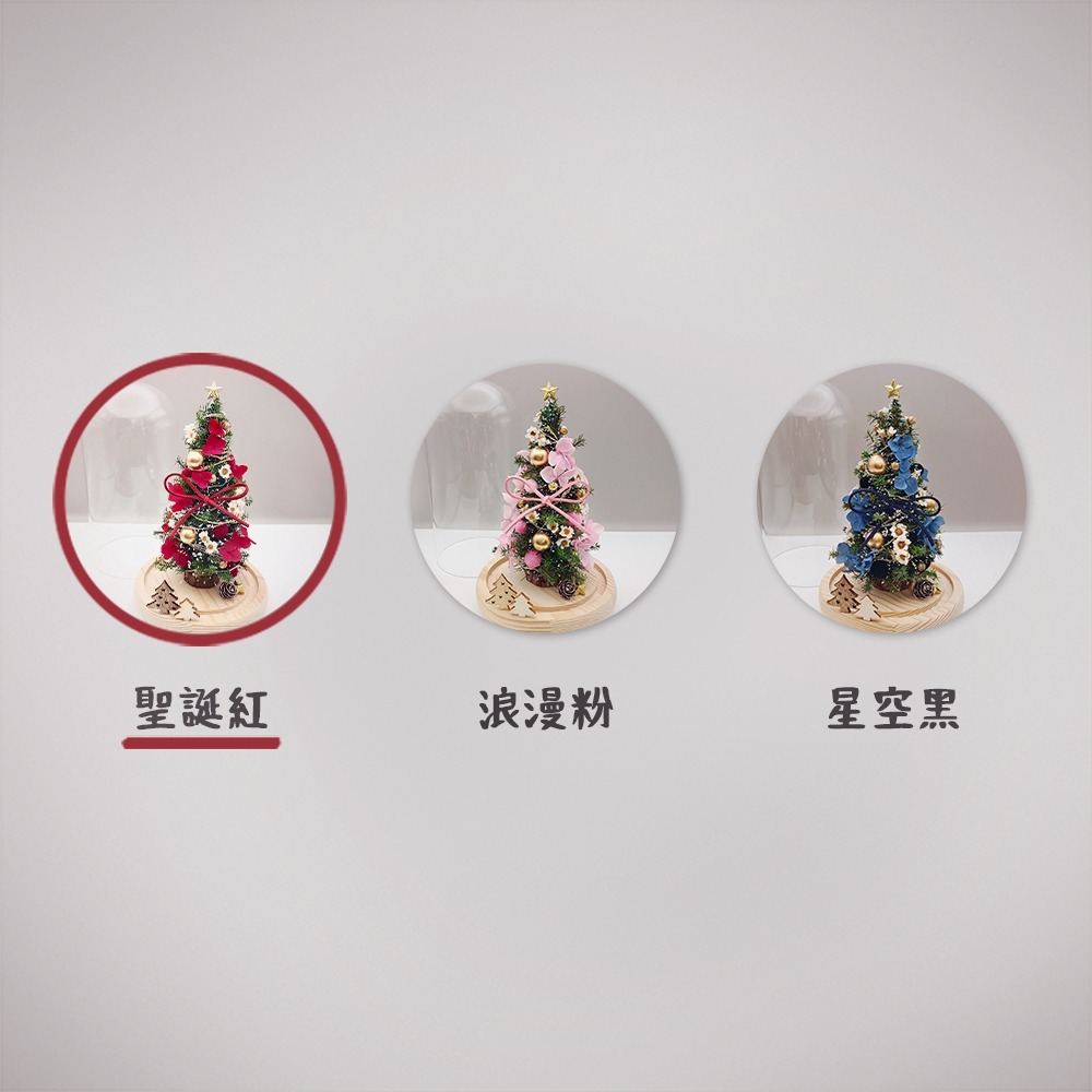 【KIRA與花花藝】聖誕獻禮．永生花聖誕樹LED玻璃罩大款-聖誕紅/交換禮物/夜燈/聖誕禮物/聖誕節-細節圖4