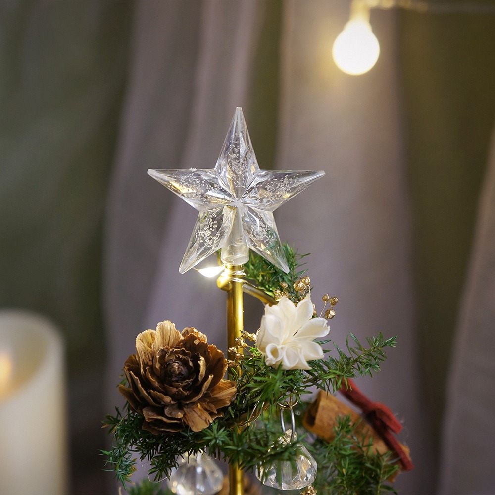 【KIRA與花花藝】聖誕獻禮．水晶LED燈永生花聖誕樹/雪松綠/聖誕禮物/聖誕節/交換禮物/聖誕樹-細節圖8