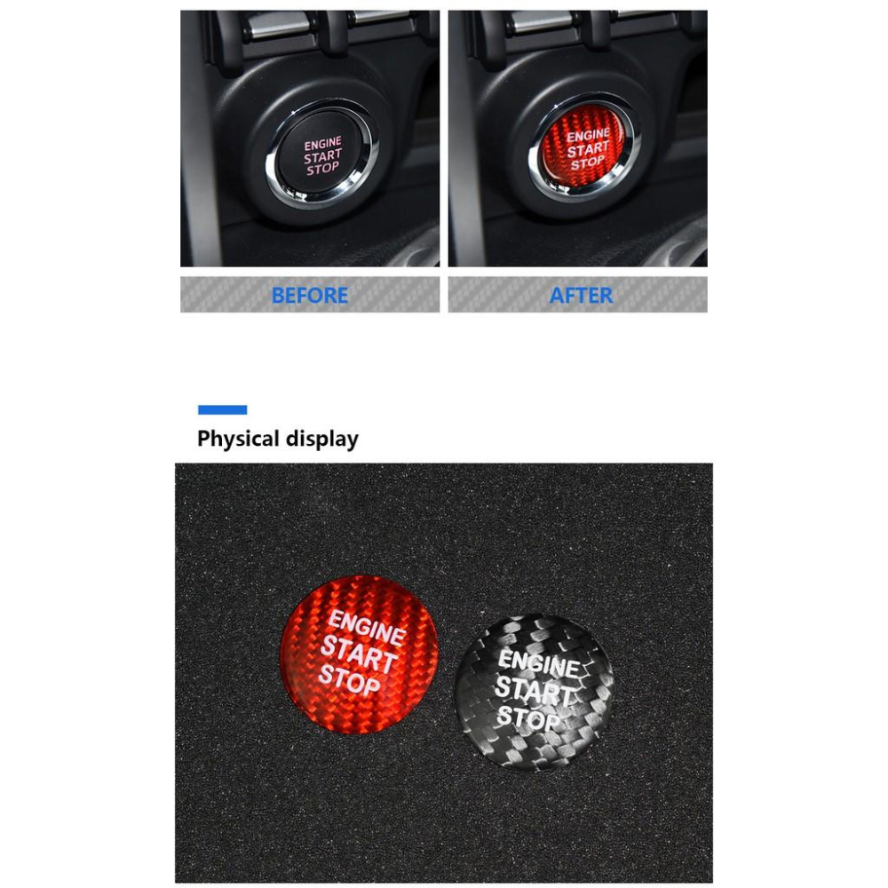 【真碳纖維】HONDA本田 CRV HRV FIT CIVIC ACCORD ODYSSEY 一鍵啟動按鈕碳纖維裝飾貼-細節圖2