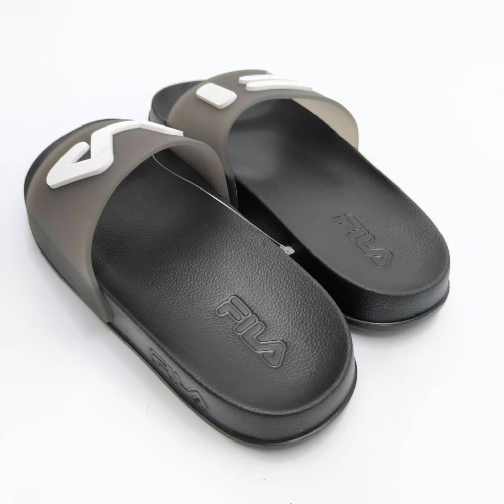 FILA 童鞋 防水拖鞋 休閒運動拖鞋  中大童 黑白經典配色 FILA LOGO 2-S831Y-001-細節圖2
