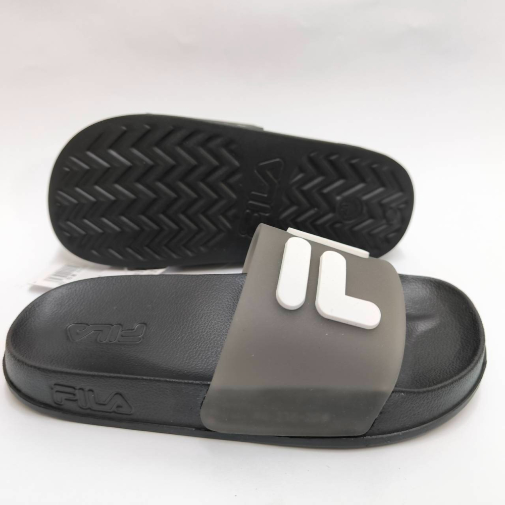 FILA 童鞋 防水拖鞋 休閒運動拖鞋  中大童 黑白經典配色 FILA LOGO 2-S831Y-001-細節圖7
