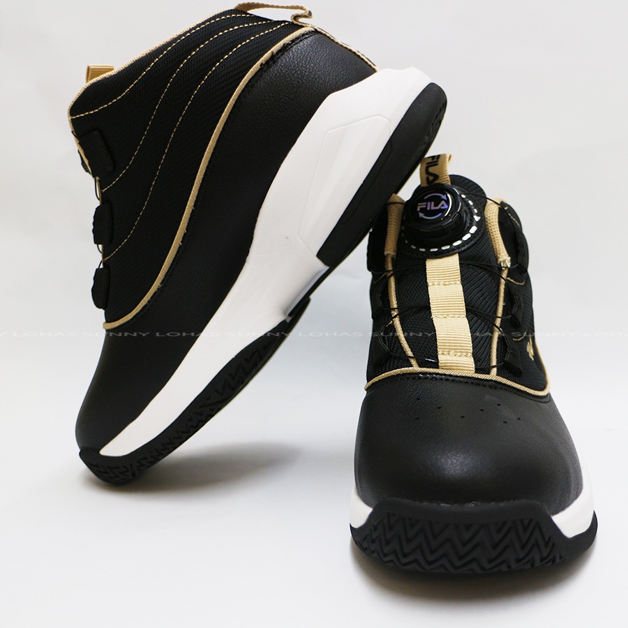 FILA 大童籃球鞋  BOA 旋鈕 免綁鞋帶  運動鞋  3-B801Z-088 黑金-細節圖3