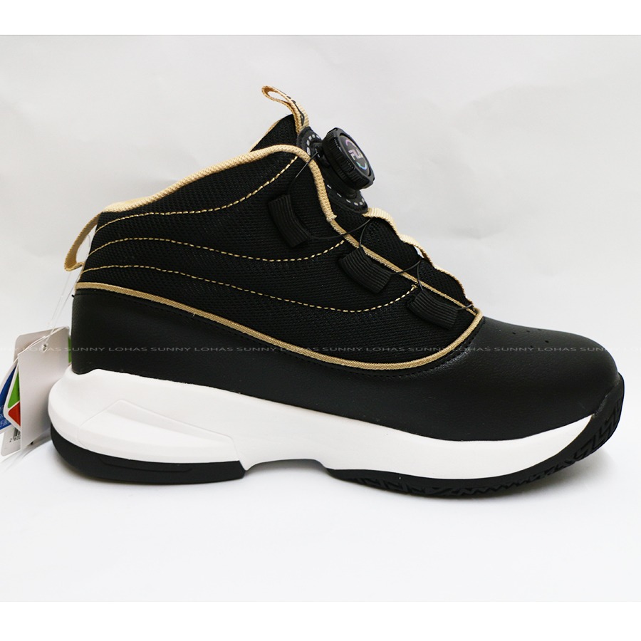 FILA 大童籃球鞋  BOA 旋鈕 免綁鞋帶  運動鞋  3-B801Z-088 黑金-細節圖4