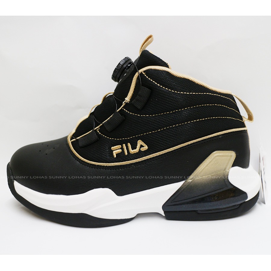 FILA 大童籃球鞋  BOA 旋鈕 免綁鞋帶  運動鞋  3-B801Z-088 黑金-細節圖5
