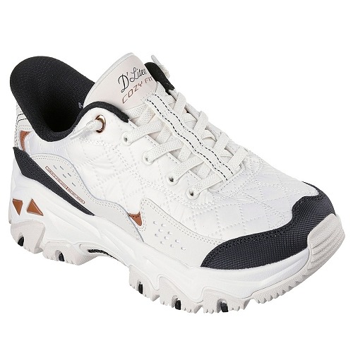 SKECHERS 女款 戶外時尚 瞬穿舒適科技 D＇LITES HIKER - COZY FIT 180114NTBK-細節圖5