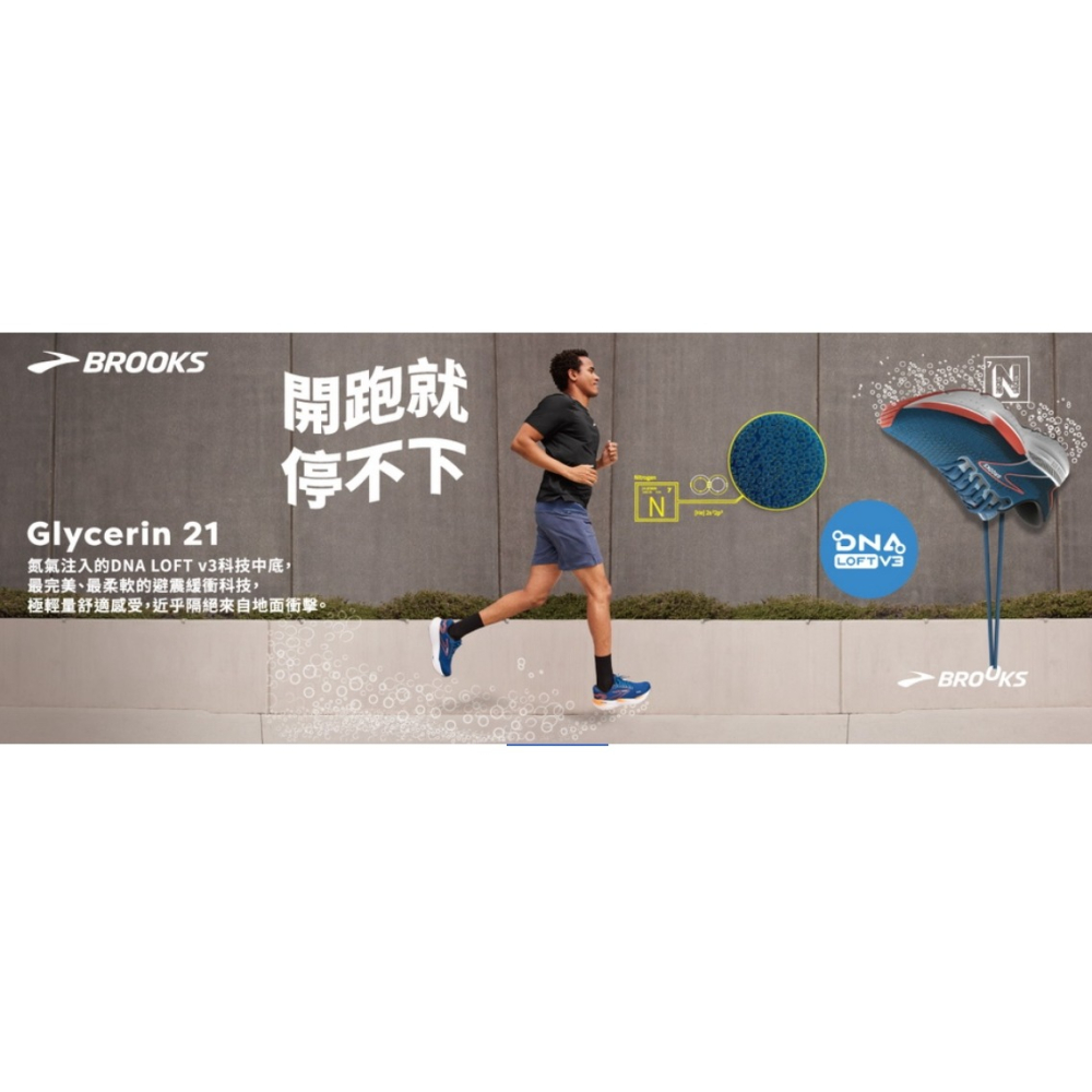 換季特賣 【BROOKS】男 避震緩衝象限 Glycerin 21 甘油系列21代 寬楦 慢跑鞋 1104192E090-細節圖7