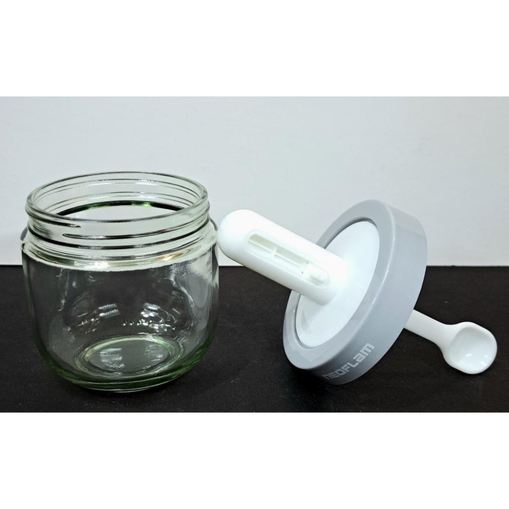 Neoflam 伸縮勺防潮玻璃調味罐 250ml 防潮 防蟲蟻 不結塊 贈品字樣-細節圖2