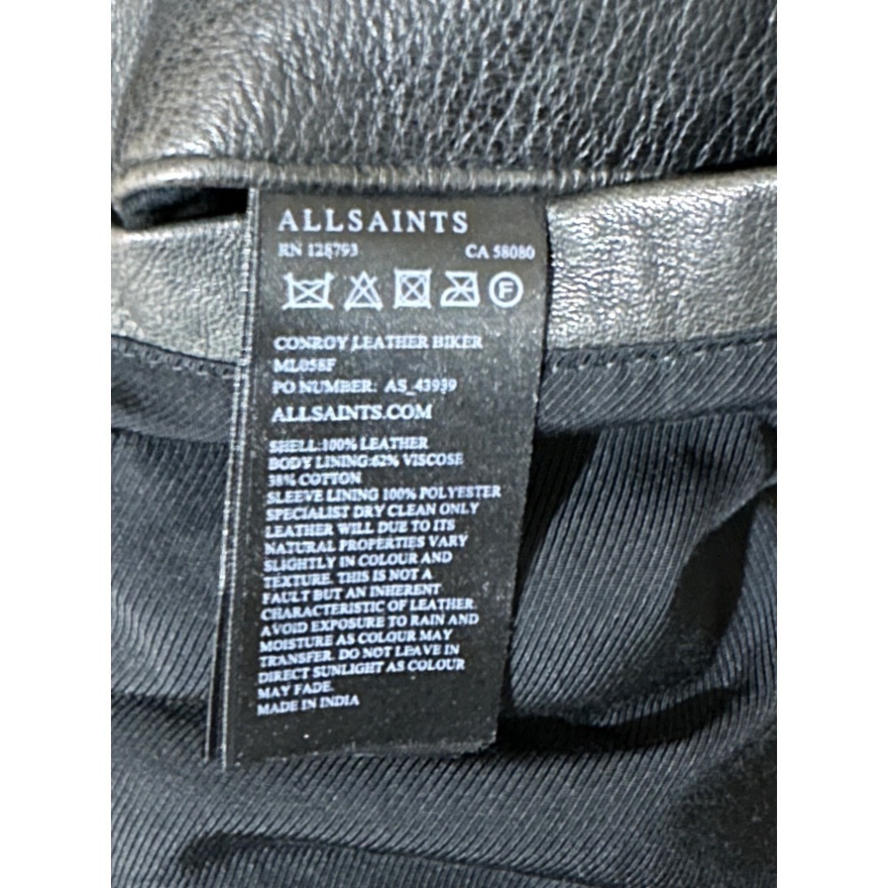 Allsaint Cornoy 經典皮衣外套 xs-細節圖3