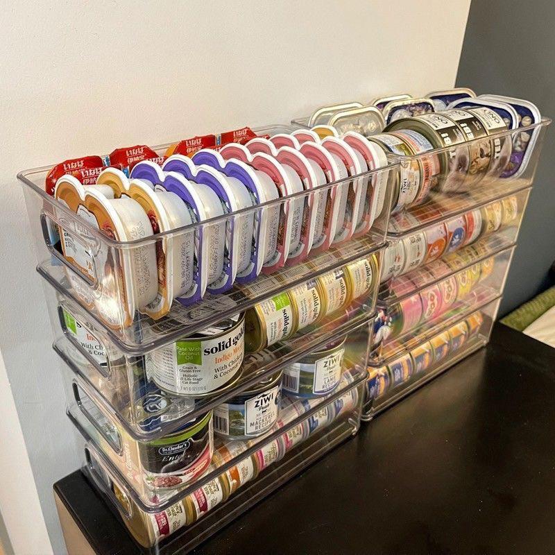 在台現貨🔥寵物罐頭收納盒 貓罐頭收納分裝 貓罐頭收納架 寵物收納櫃-細節圖2