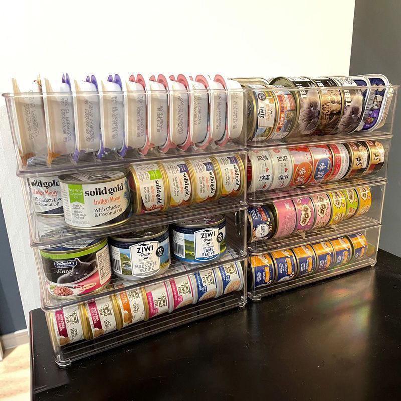 在台現貨🔥寵物罐頭收納盒 貓罐頭收納分裝 貓罐頭收納架 寵物收納櫃-細節圖3